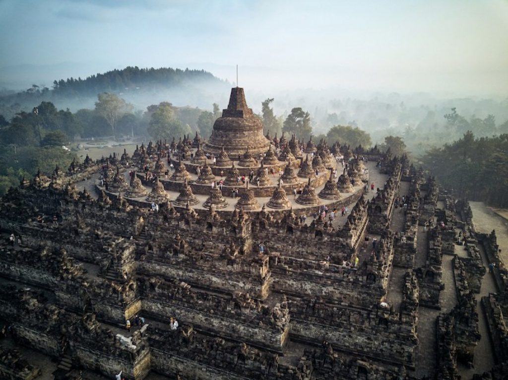 Templo de Borobudur em Java na Indonésia